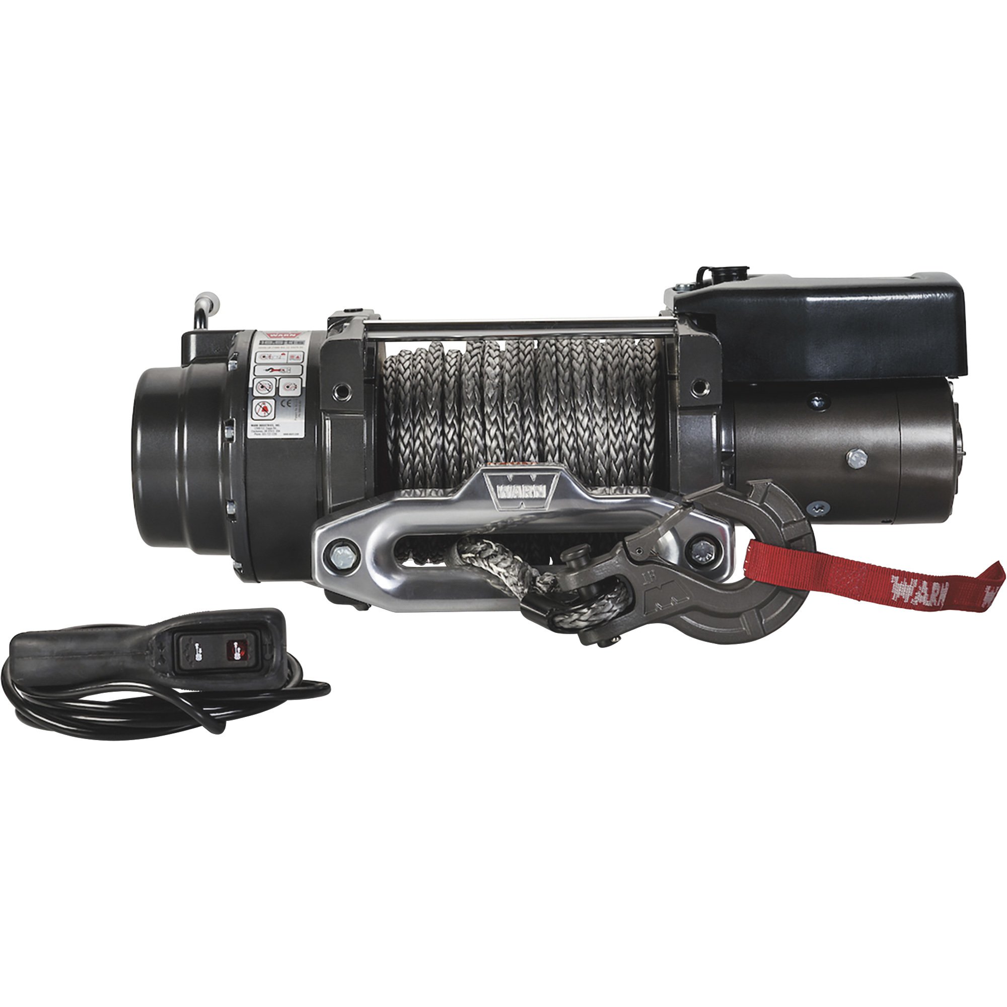 WARN 16.5TI-S Heavyweight 12 Volt DC Powered Electric Truck Winch — 16,500-Lb. Capacity, 80ft. Synthetic Rope, Model# 97740